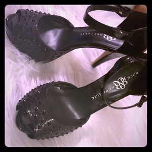 Rock & Republic Black Studded Patent Formal Shoes